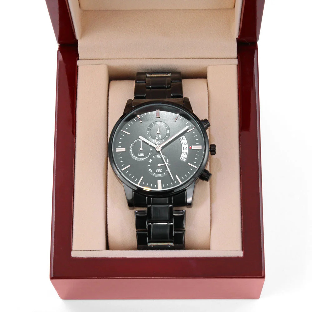 To My Son Never Forget Engraved Stainless Steel Watch Inspirational Message Lu